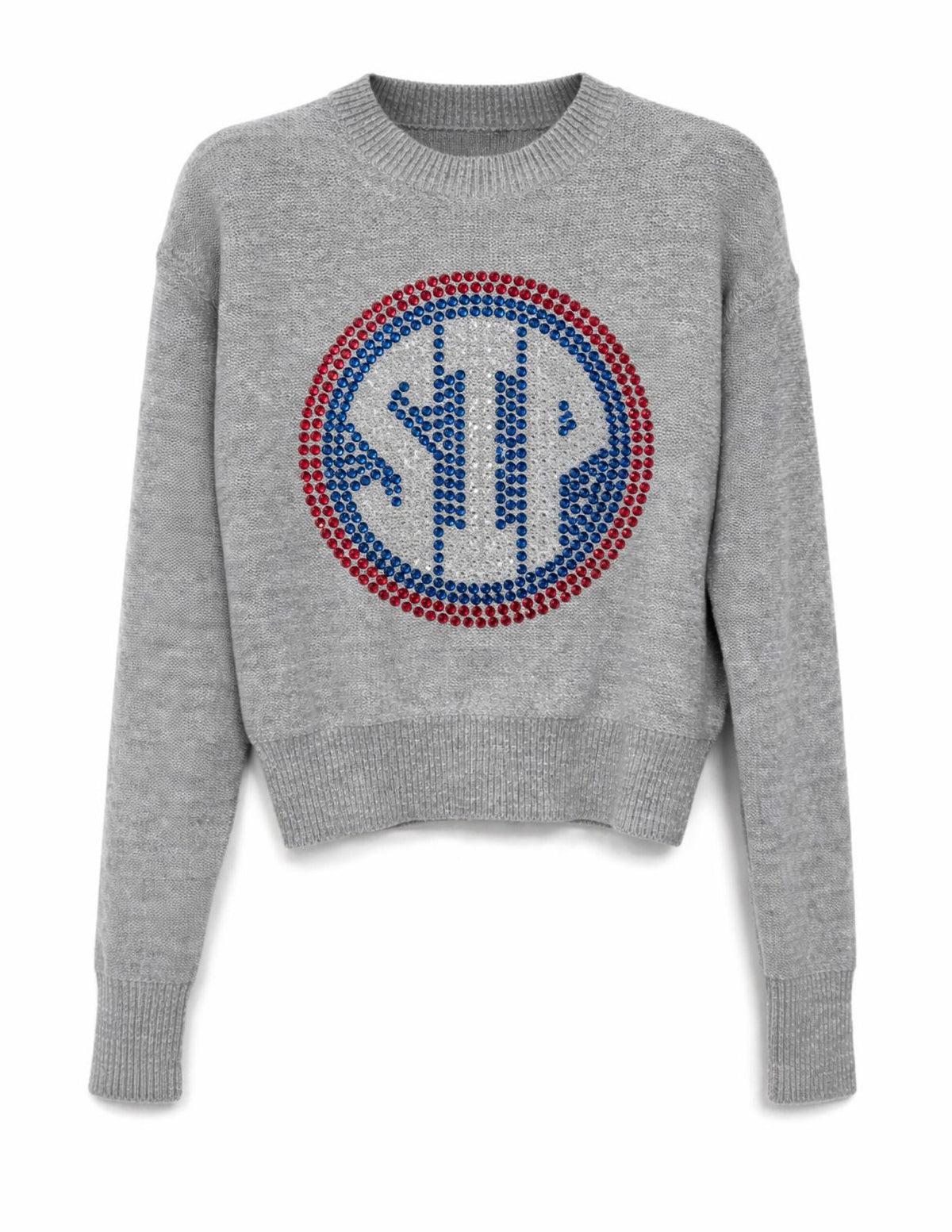University of Mississippi SIP Decal Gray Crewneck Long Sleeve Sweater