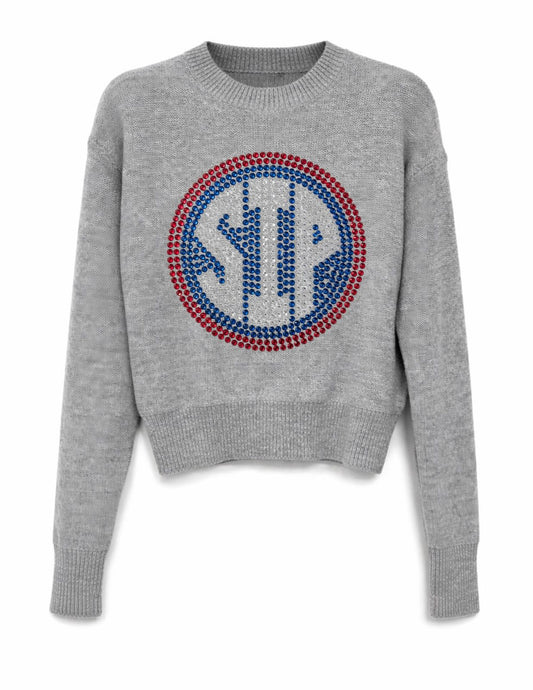 University of Mississippi SIP Decal Gray Crewneck Long Sleeve Sweater