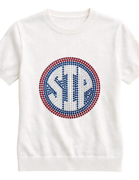 University of Mississippi SIP Decal Ivory Short Sleeve Sweater
