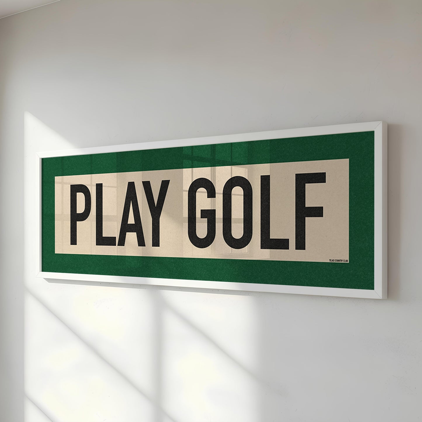 Framed Play Golf Art Scroll Sign