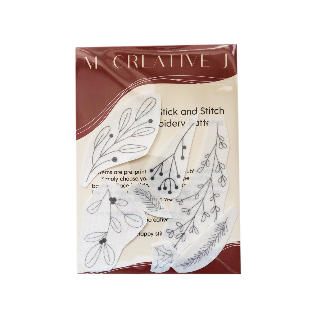Winter Botanicals - Peel, Stick, and Stitch Hand Embroidery Patterns