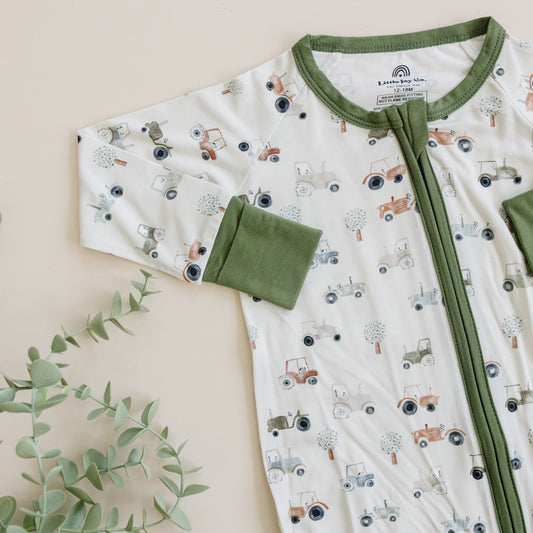 Tiny Tractors Bamboo Zippy Pajamas *12-18 & 18-24m left