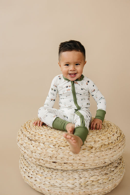 Tiny Tractors Bamboo Zippy Pajamas *12-18 & 18-24m left