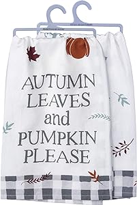 Autumn Leaves and Pumpkin Please  Kitchen Towel