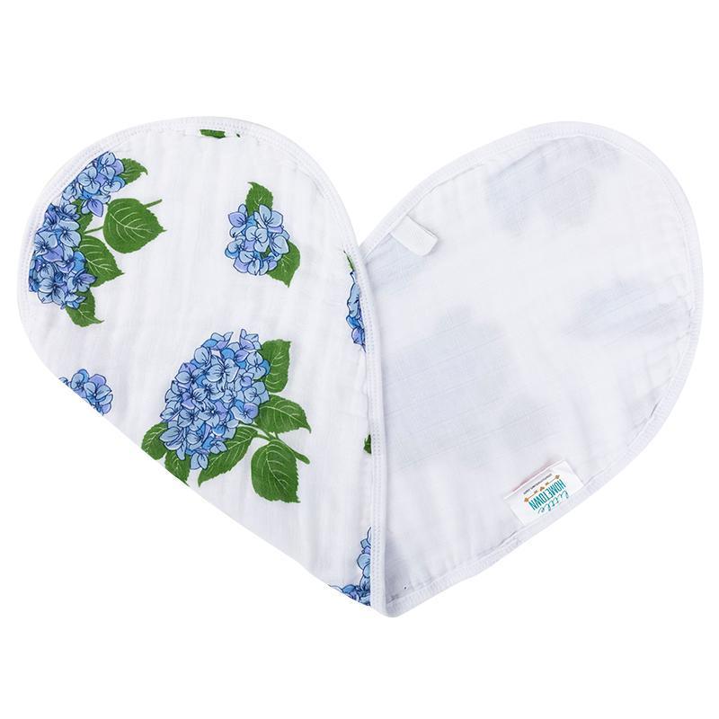 Hydrangeas Newborn Gift Set: Muslin Swaddle & Bib | Organic Cotton