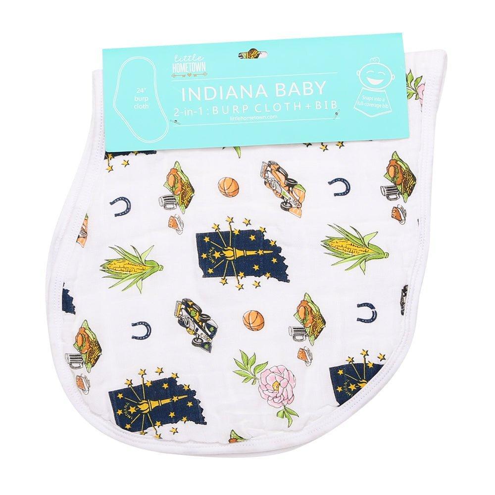 Indiana Newborn Gift Set: Muslin Swaddle & Bib | Organic Cotton