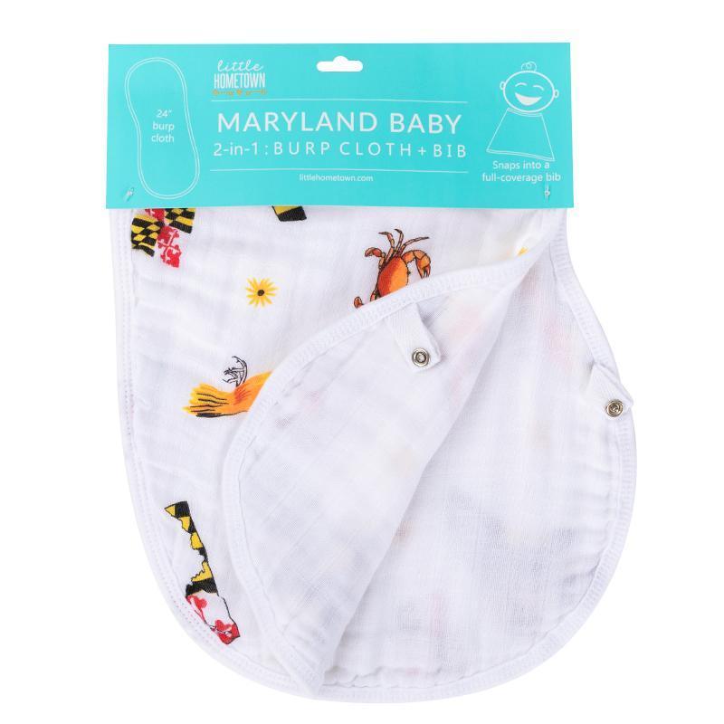 Maryland Newborn Gift Set: Muslin Swaddle & Bib | Organic Cotton