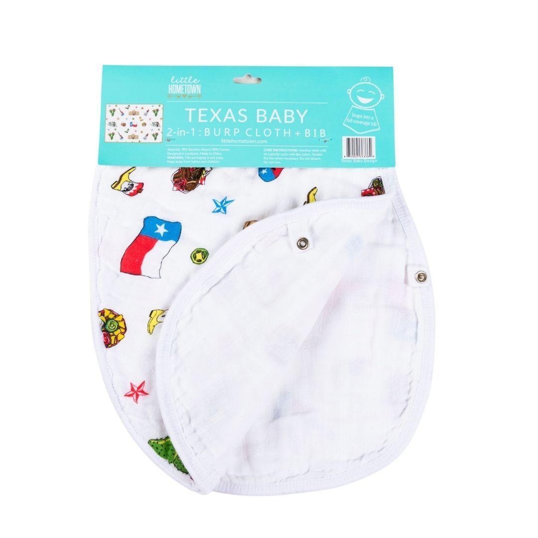 Texas Baby Gift Set: Muslin Swaddle & Bib | Organic Cotton