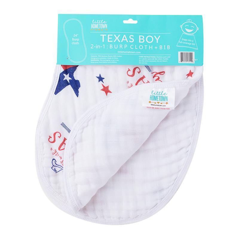 Texas Boy Gift Set: Muslin Swaddle & Bib | Organic Cotton