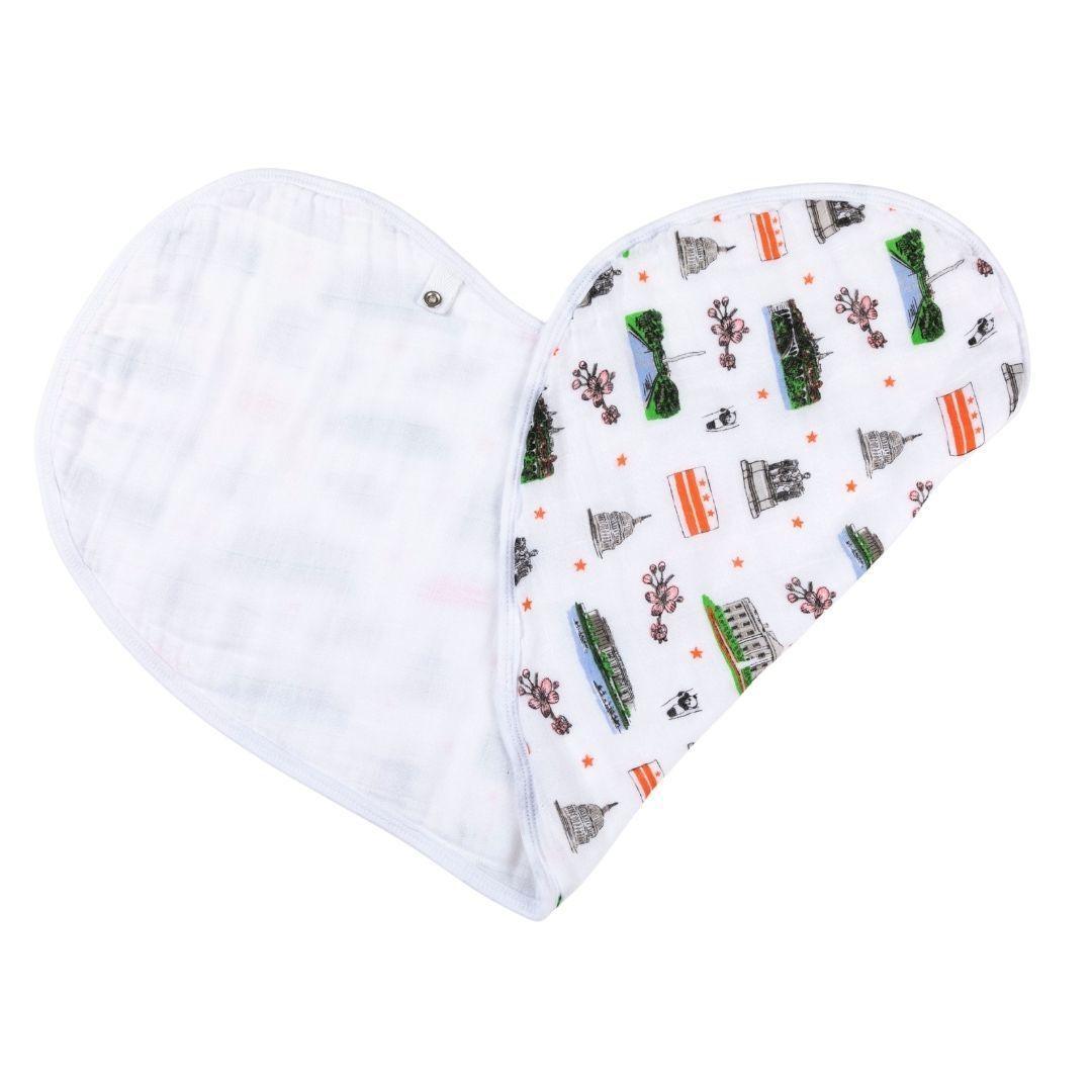 Washington D.C. Newborn Gift Set: Muslin Swaddle & Bib