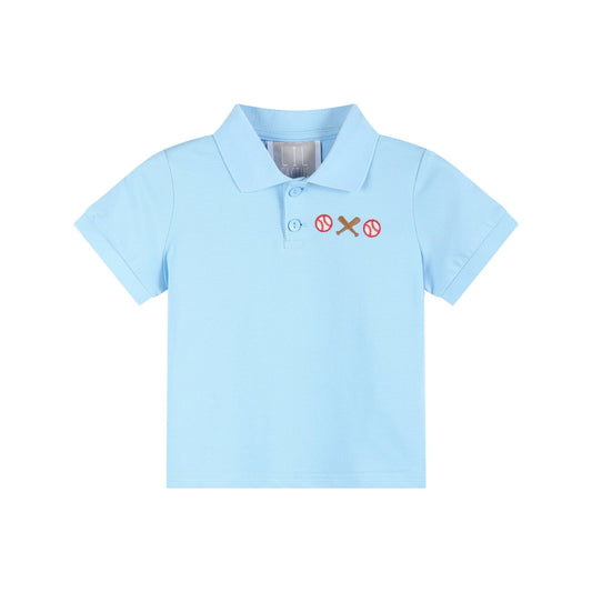 Blue Baseball Polo Shirt