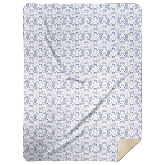 Blue Crab 60x80 Premium Mink Sherpa Throw Blanket