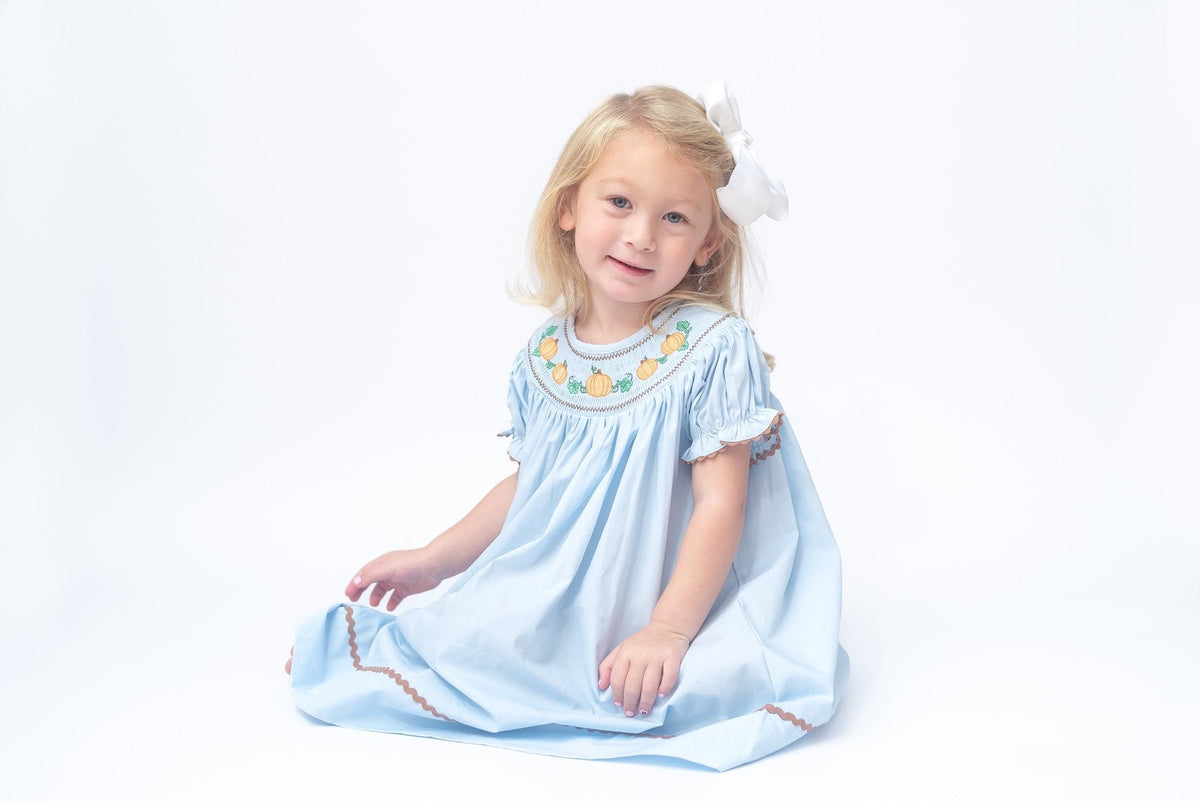 Blue Pumpkin Smocked Bishop Dress for Girls