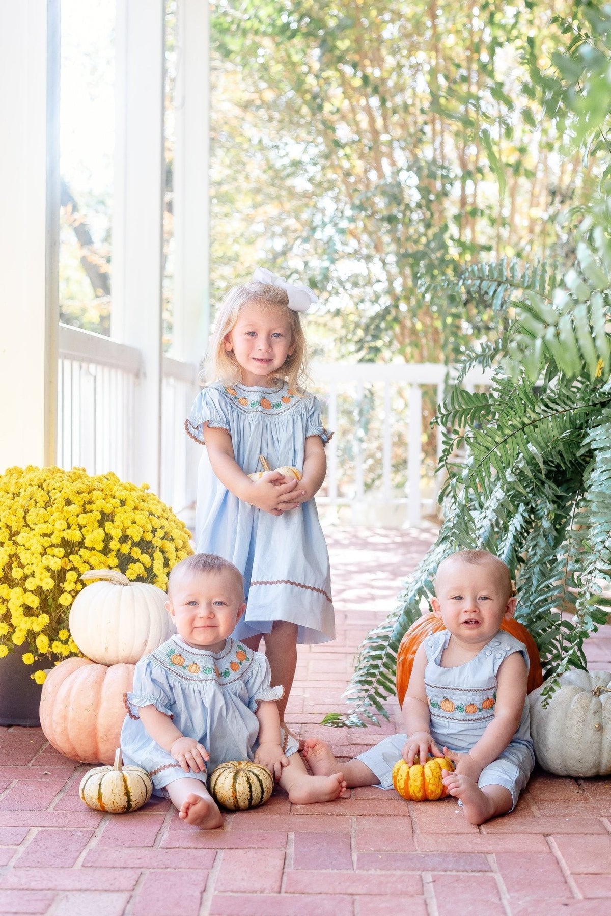 Blue Pumpkin Smocked Bishop Dress for Girls