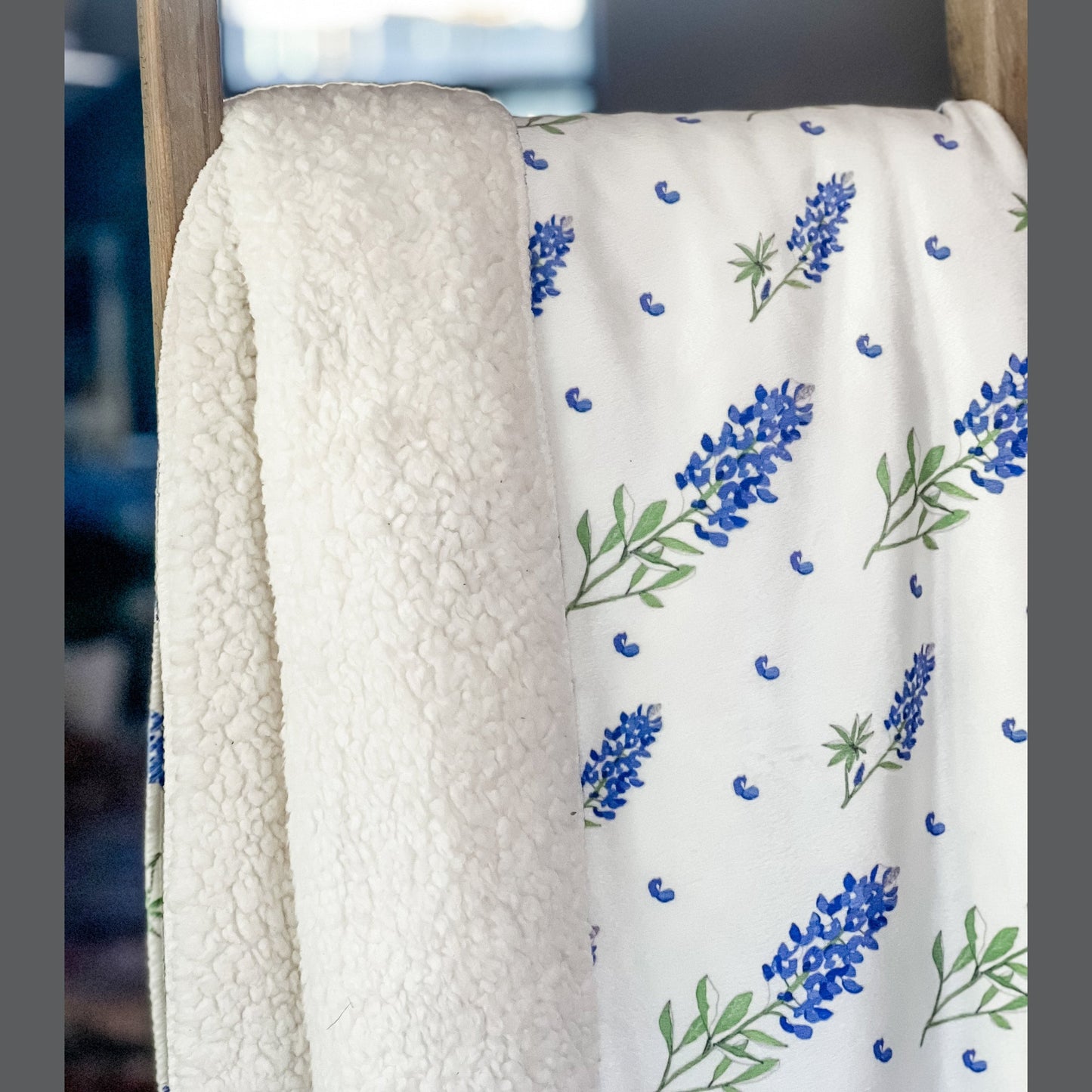Bluebonnets Plush Throw Blanket 60x80 Nostalgic Hometown Keepsake