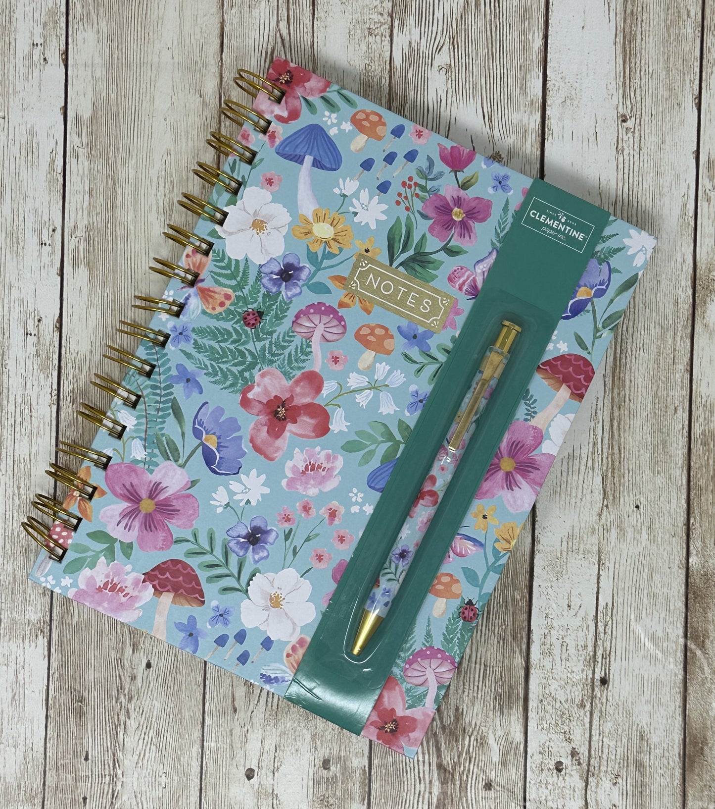 Clementine Paper Blue Floral Notebook with Pen