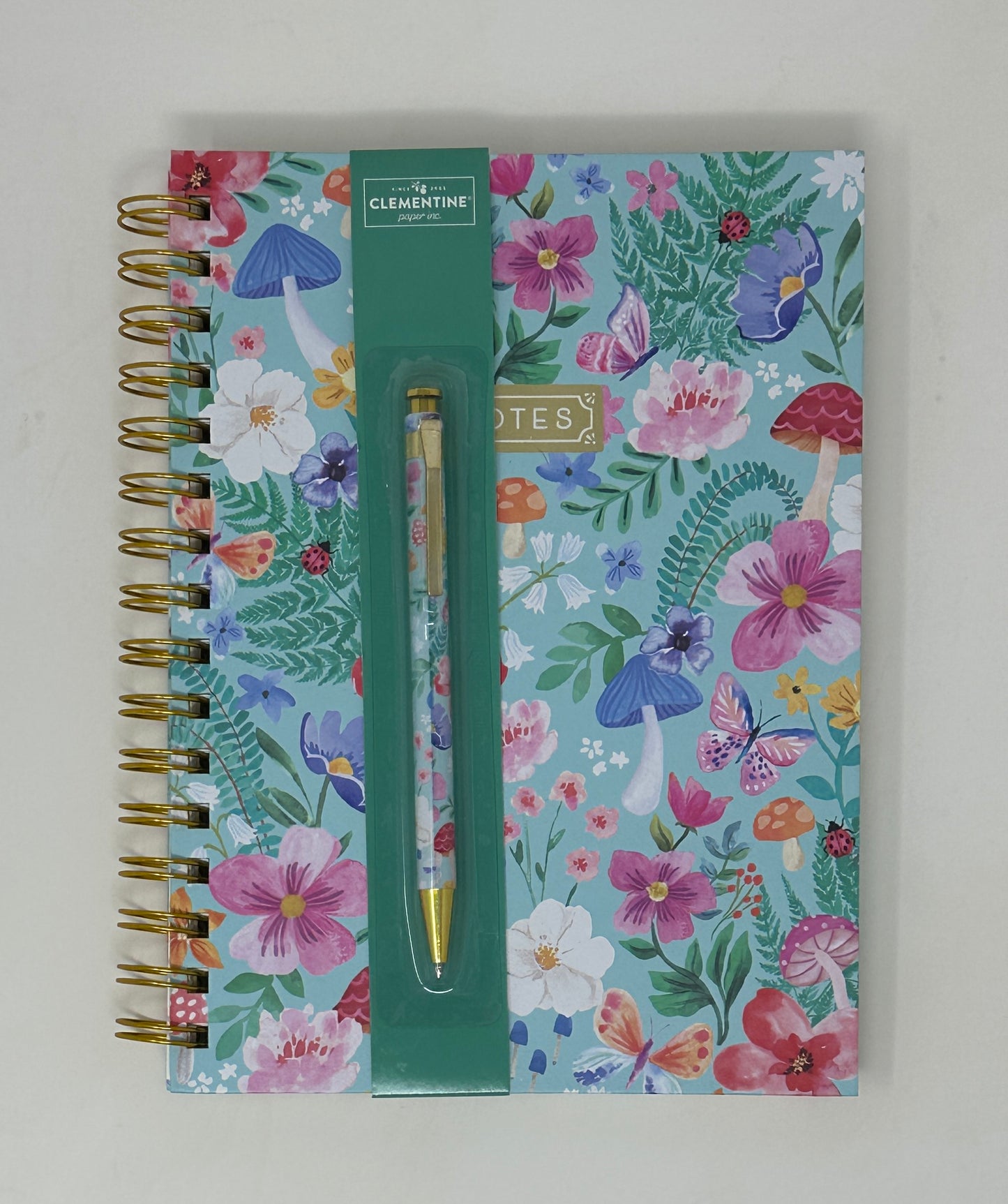 Clementine Paper Blue Floral Notebook with Pen