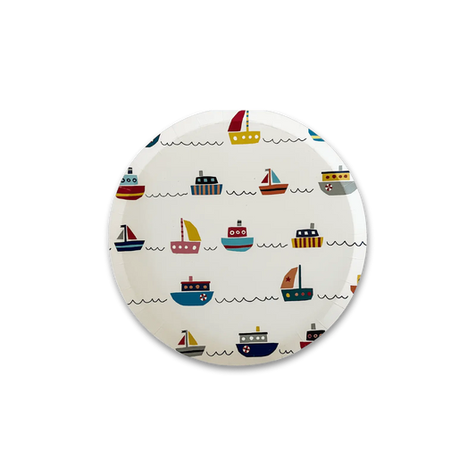 Boat Party Plates (8pcs) – Nautical Disposable Plates 7"