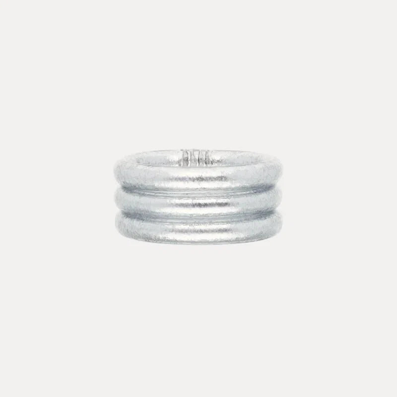 BudhaGirl Silver All Weather Rings (Set of 3)