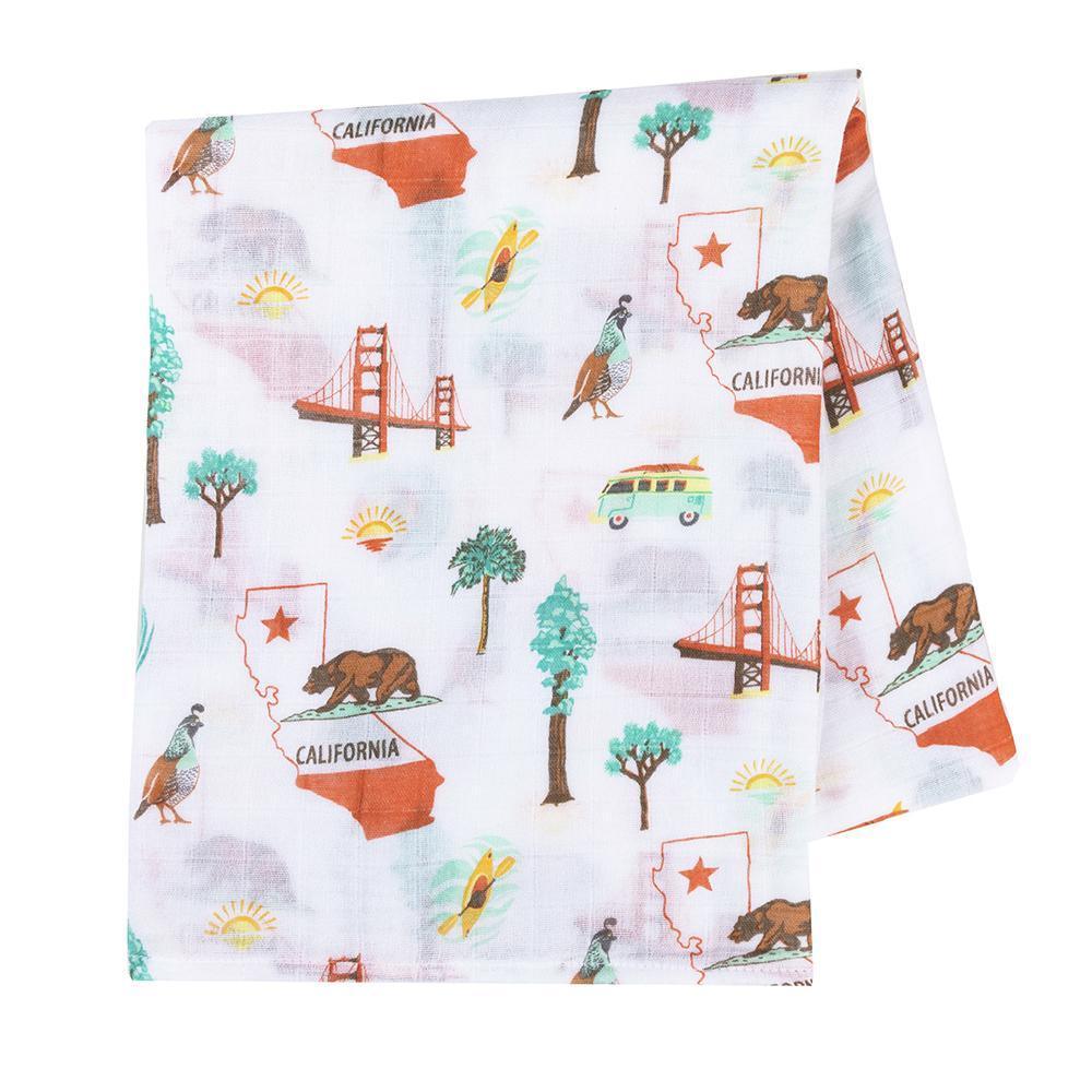 California Baby Gift Set: Muslin Swaddle & Bib | Organic Cotton