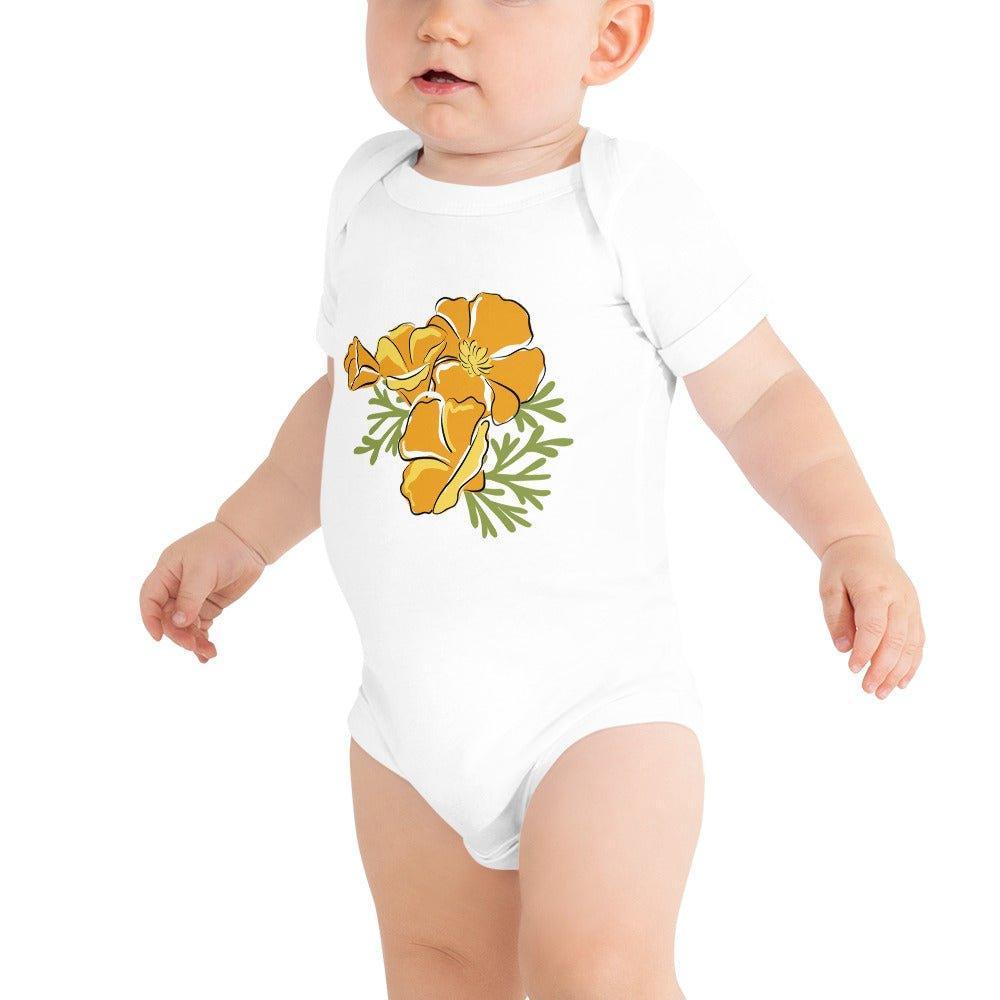 California Golden Poppy Baby Onesie | Organic Cotton