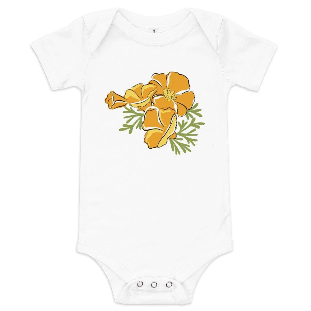 California Golden Poppy Baby Onesie | Organic Cotton