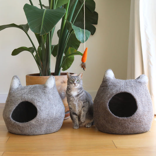 Handmade Felt Cat Cave