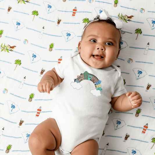 Charleston Rainbow Row Baby Onesie | Organic Cotton