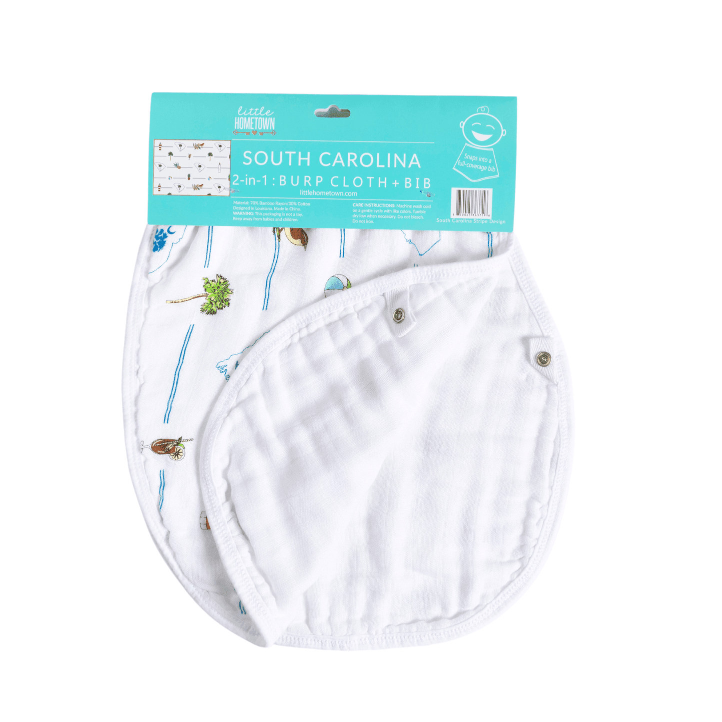 South Carolina Newborn Gift Set: Muslin Swaddle & Bib
