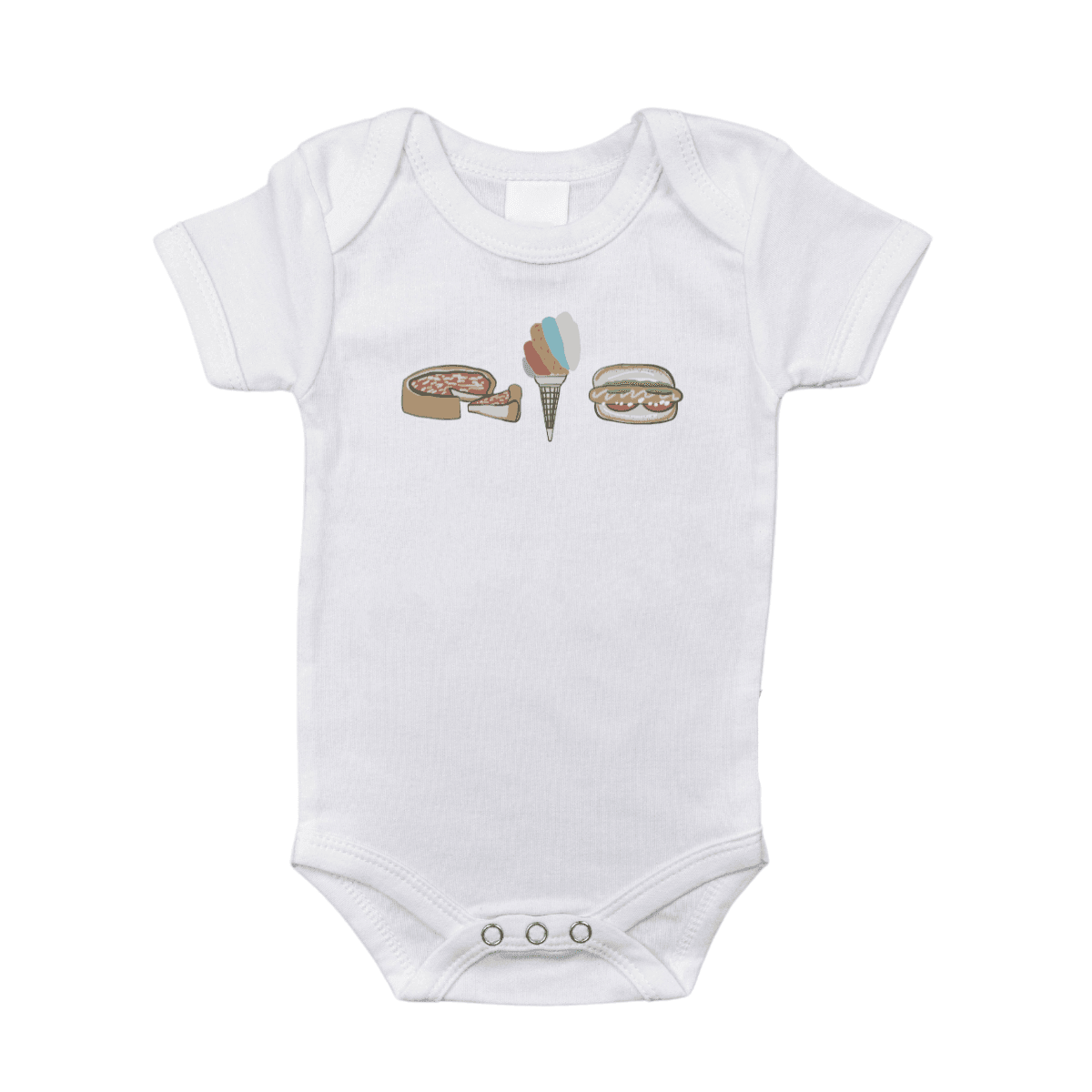 Chicago Foodie Baby Onesie Newborn Bodysuit up to 18 Months