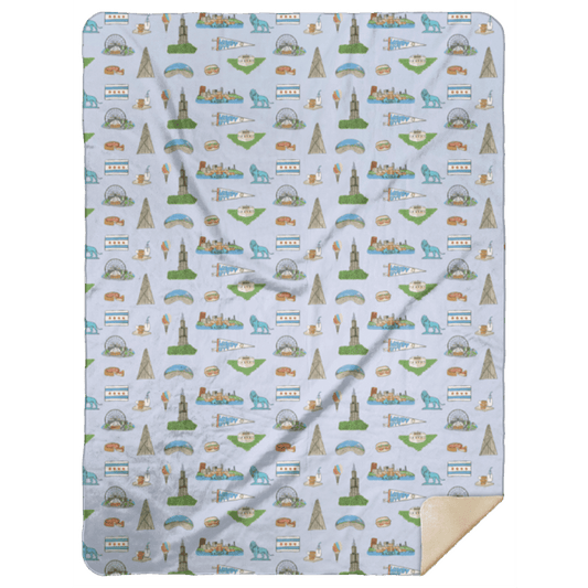 Chicago Plush Throw Blanket 60x80 Nostalgic Hometown Keepsake