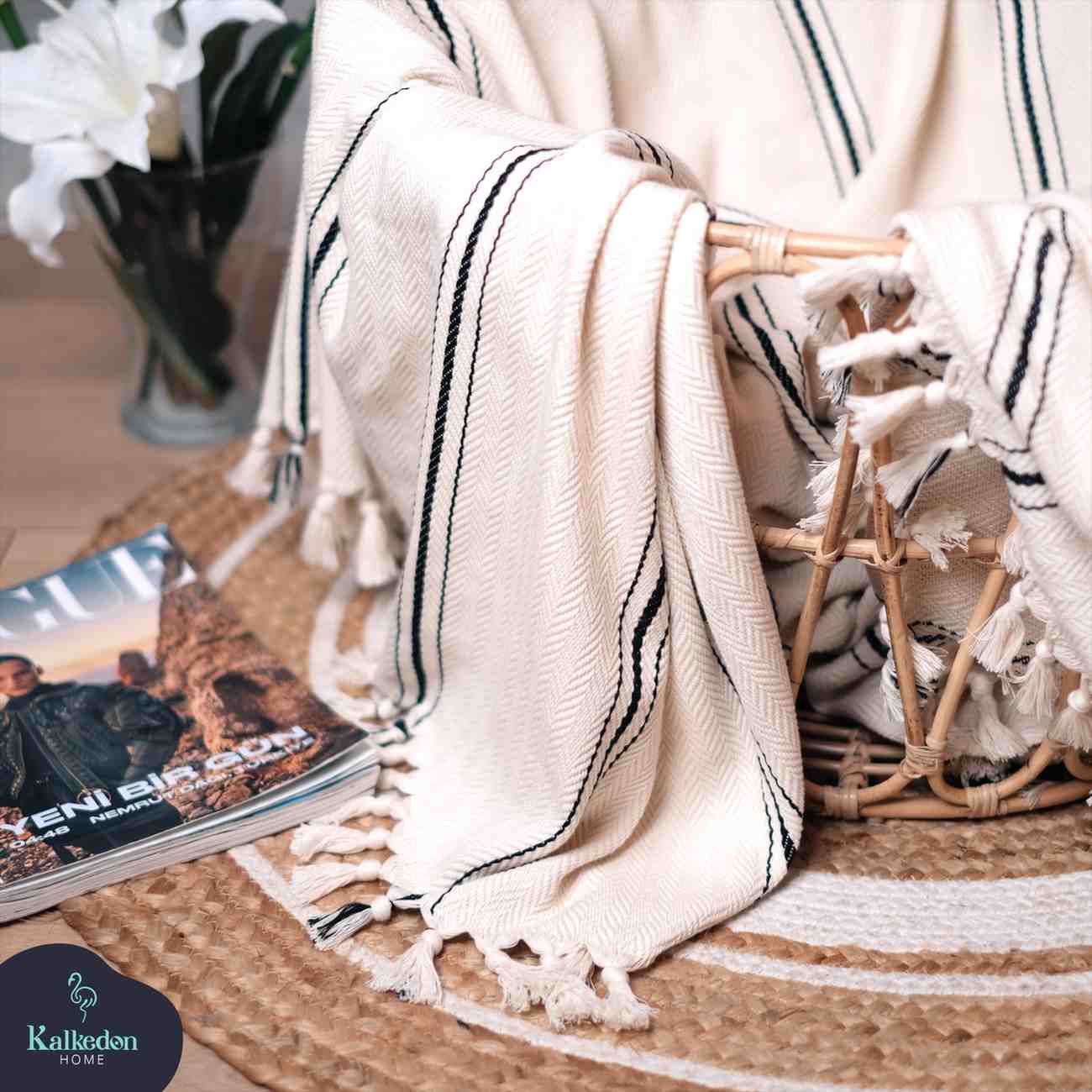 Handwoven Turkish Cotton Throw Blanket
