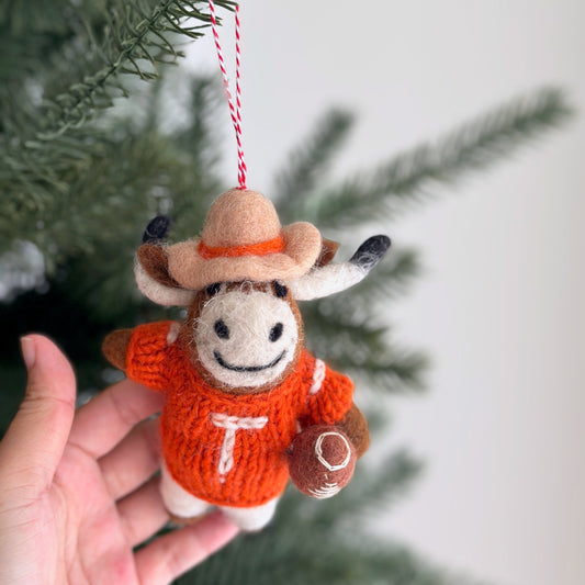 Texas Longhorns Felt Ornament – Burnt Orange Silhouette