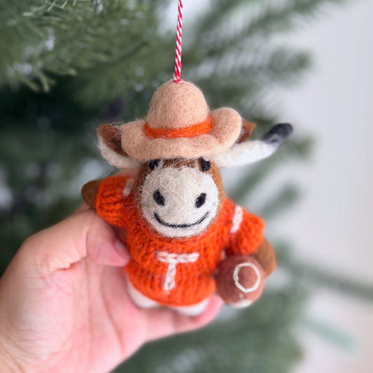 Texas Longhorns Felt Ornament – Burnt Orange Silhouette