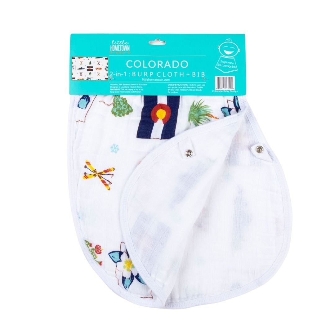 Colorado Baby Gift Set: Muslin Swaddle & Bib | Organic Cotton
