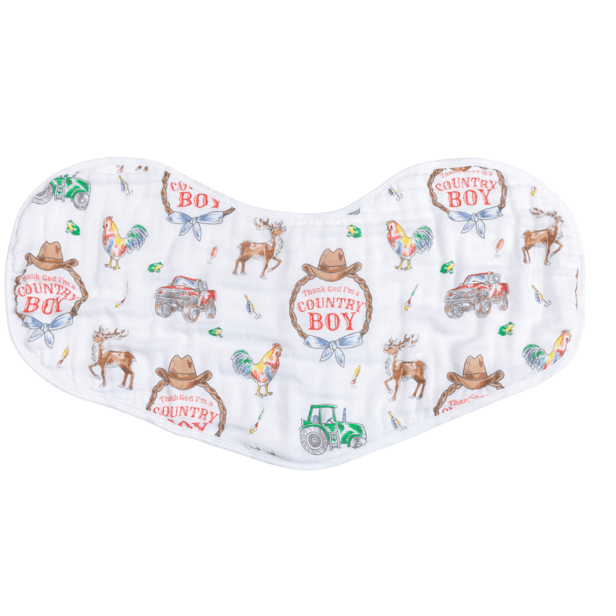 Country Boy Baby Gift Set: Muslin Swaddle & Bib | Organic Cotton