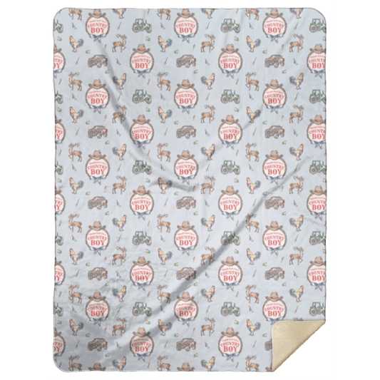 Country Boy Plush Throw Blanket 60x80 Soft Hometown Home Accent
