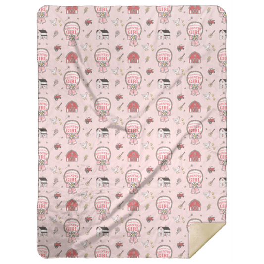 Country Girl Plush Throw Blanket 60x80 Cozy Hometown Comfort