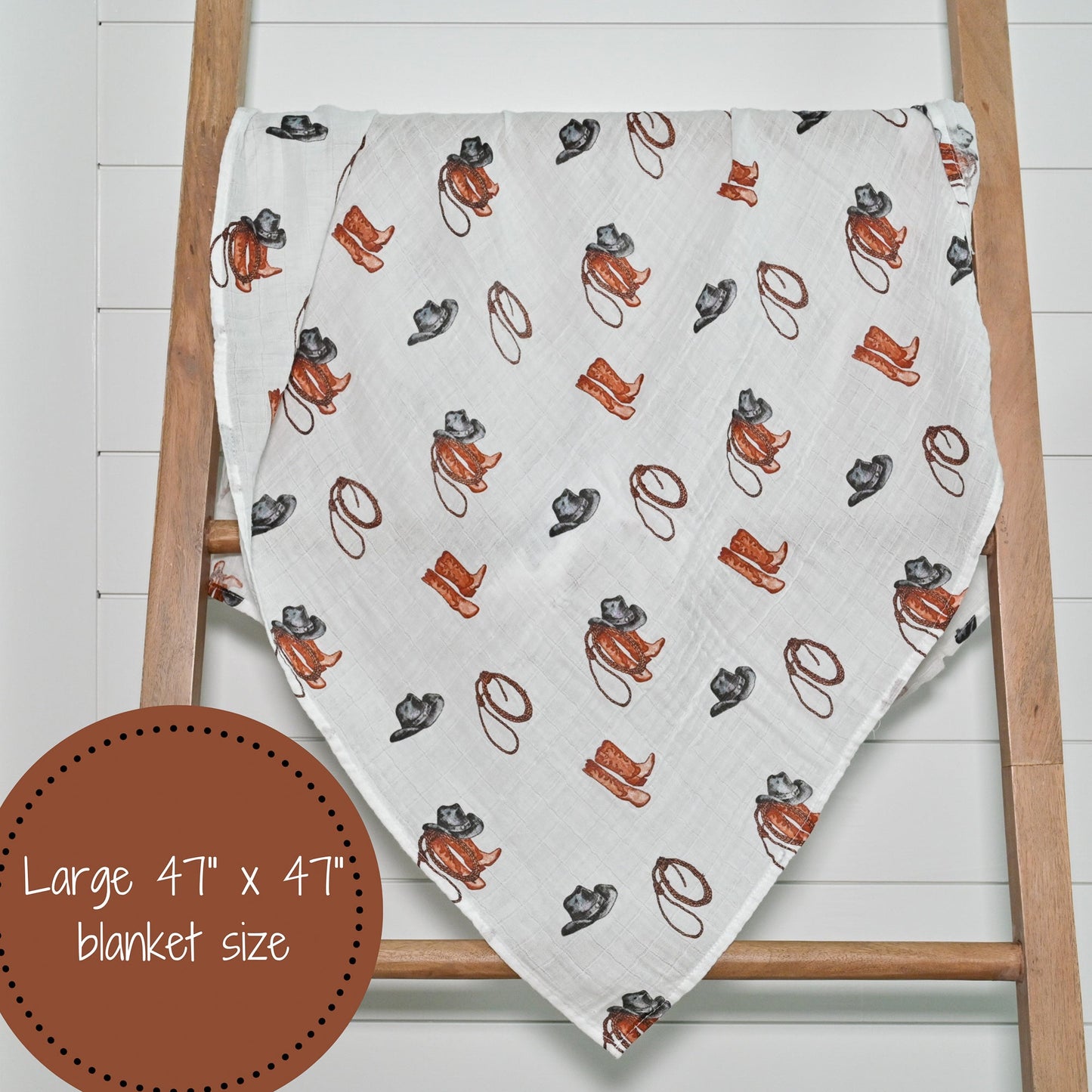 Life Is Better In Boots Baby Muslin Swaddle Blanket