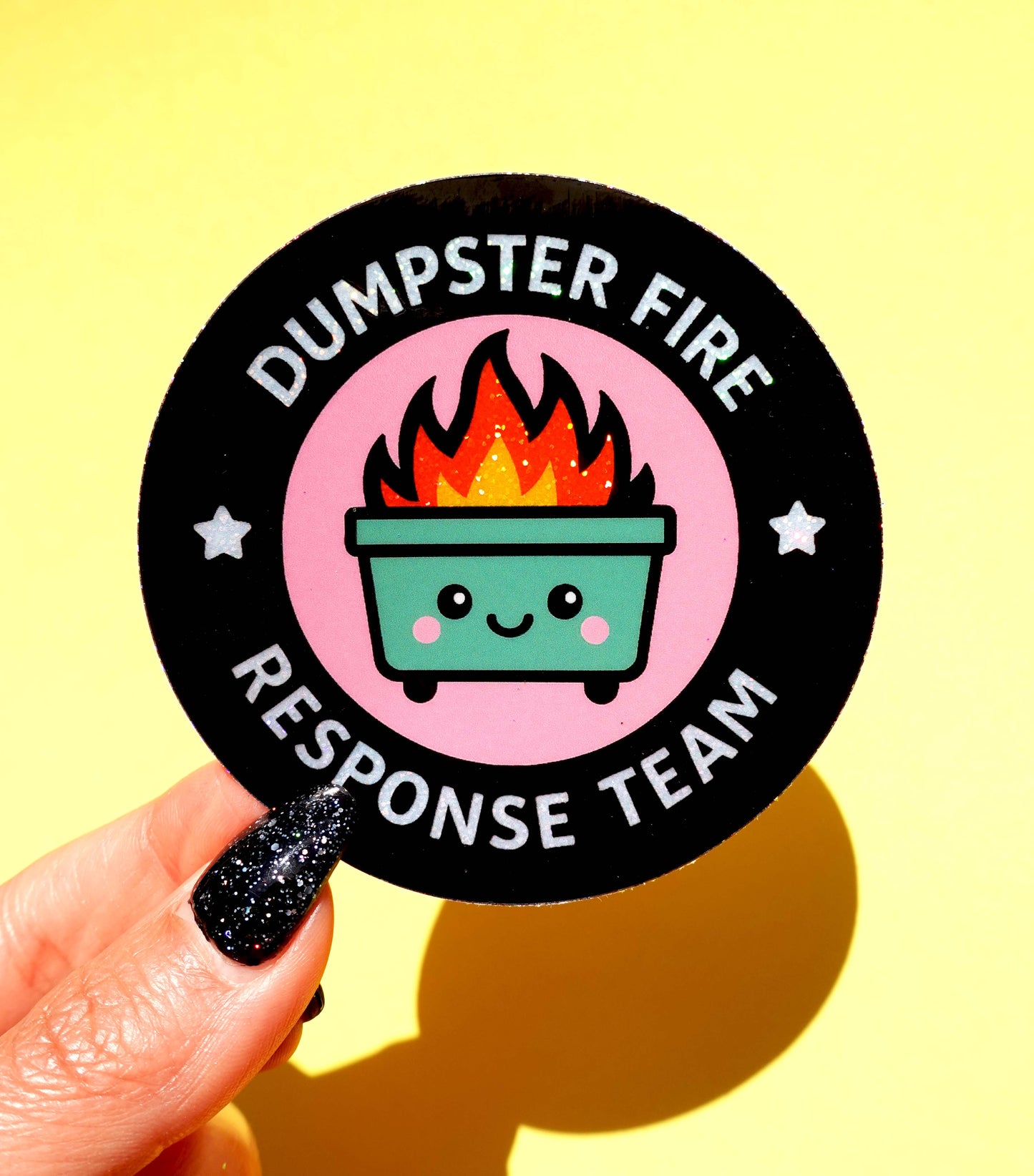Dumpster Fire Response Team– Glitter Holographic Sticker