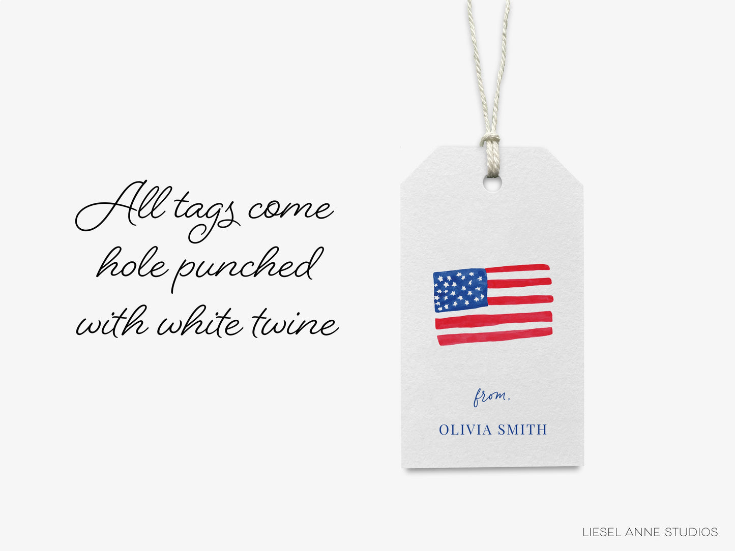 Personalized American Flag Gift Tags
