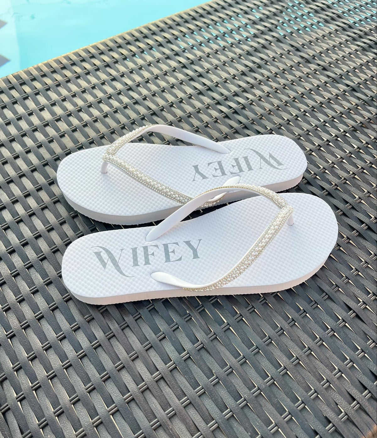 Bride or Wifey Rhinestone Flip-Flops