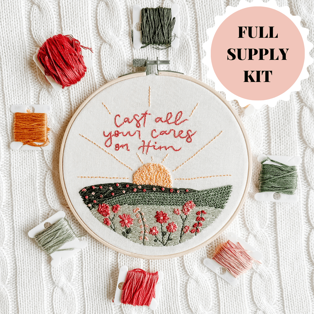 Cast All Your Cares Embroidery Kit