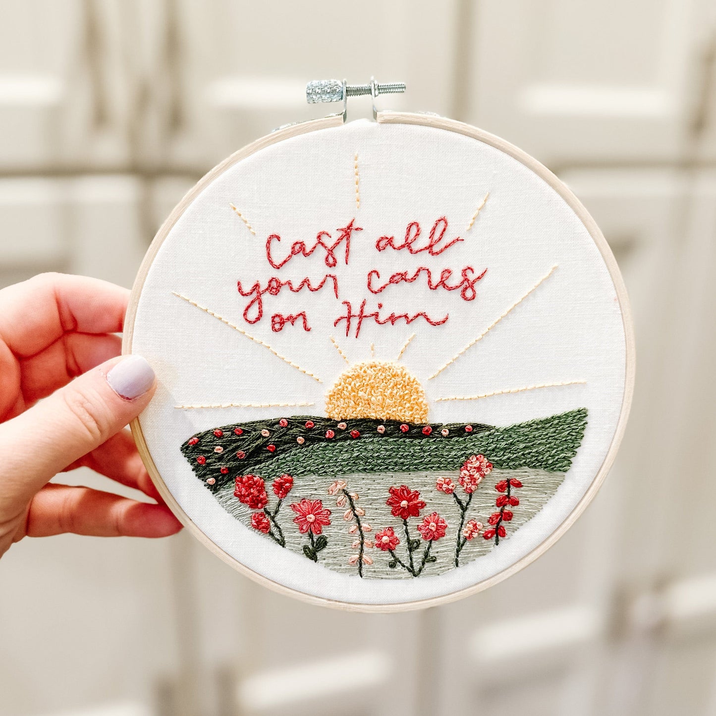 Cast All Your Cares Embroidery Kit