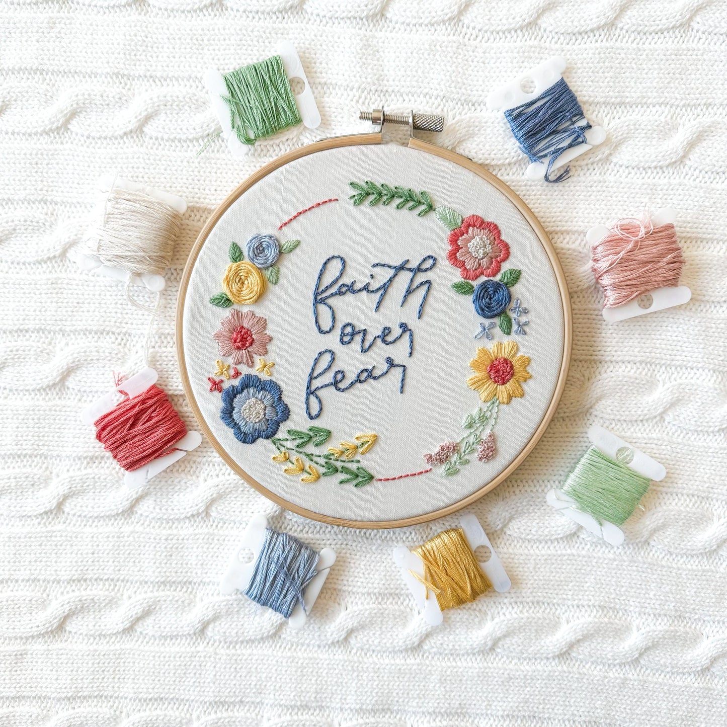 Faith Over Fear Embroidery Kit