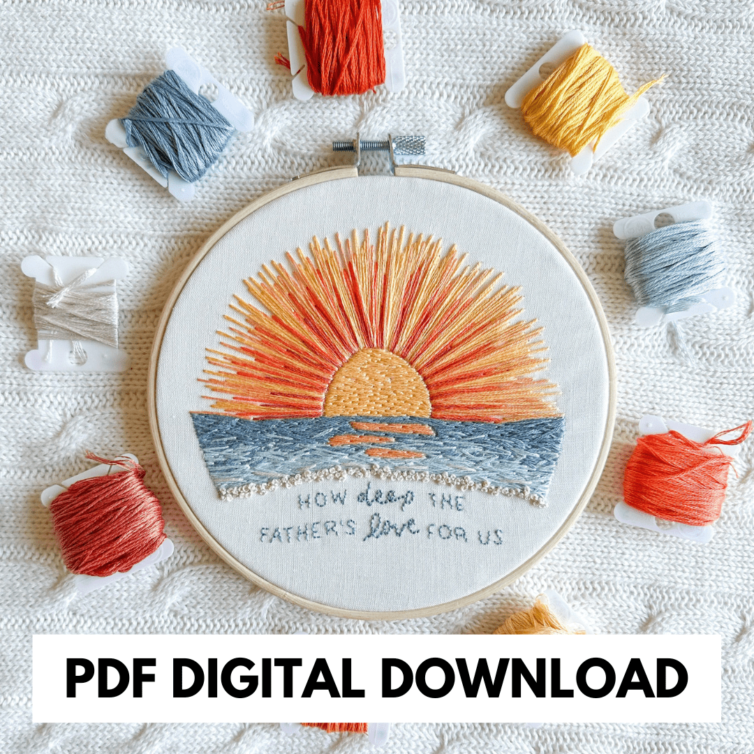 How Deep the Father's Love Embroidery Pattern: PDF Digital Download