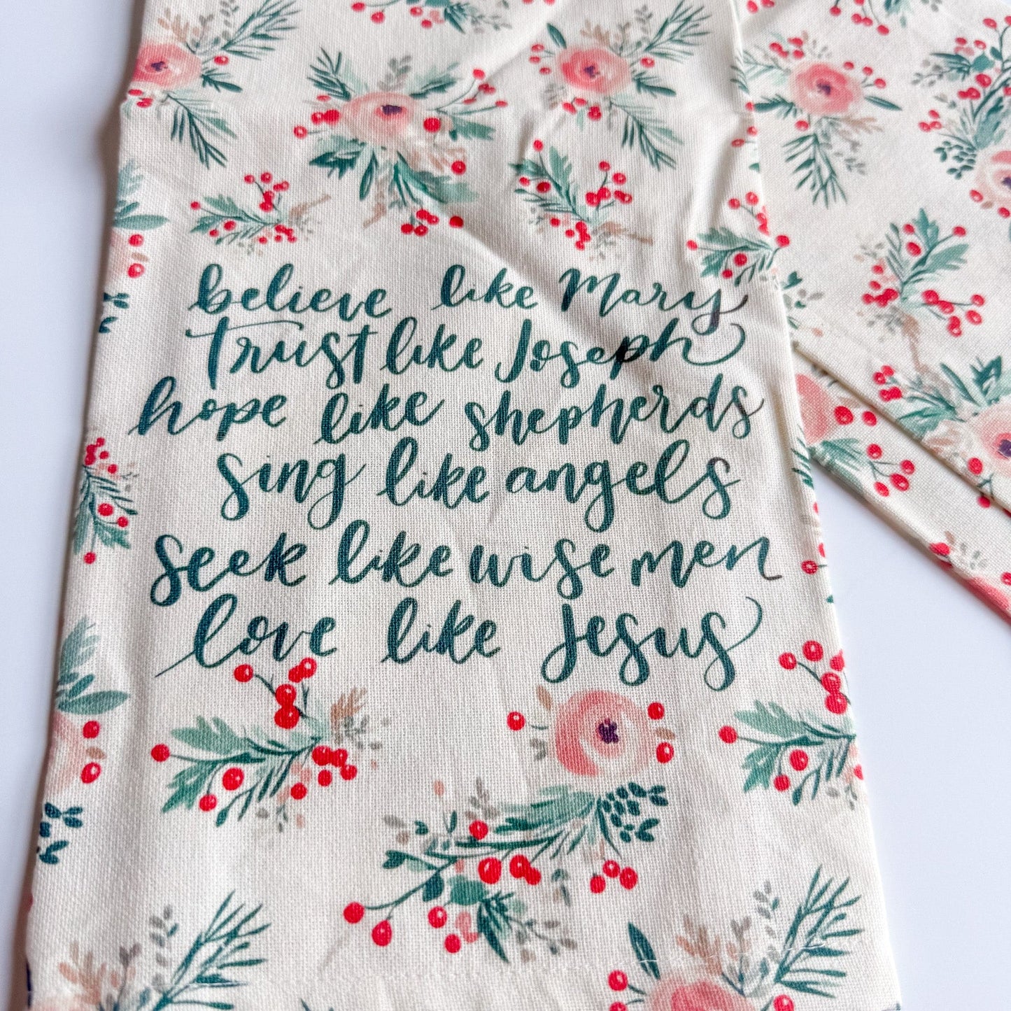 Believe Like Mary Tea Towel