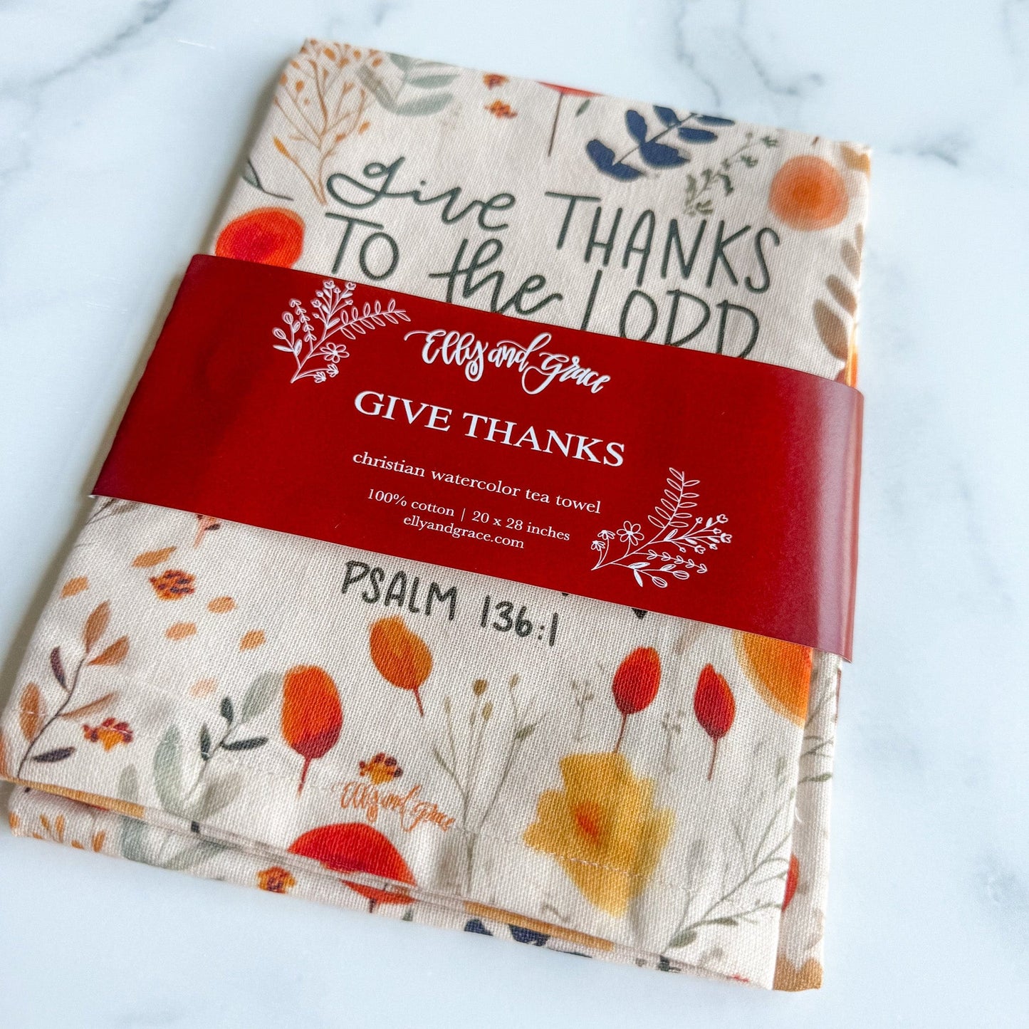 Give Thanks Tea Towel