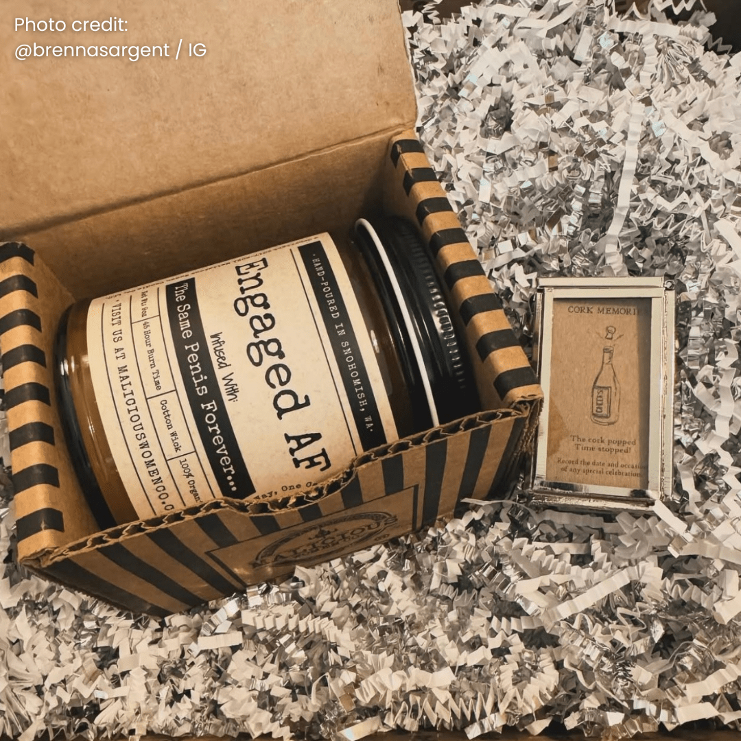Engaged AF | Scent: Oakmoss & Amber | 9oz Funny Candle | Malicious Women Co