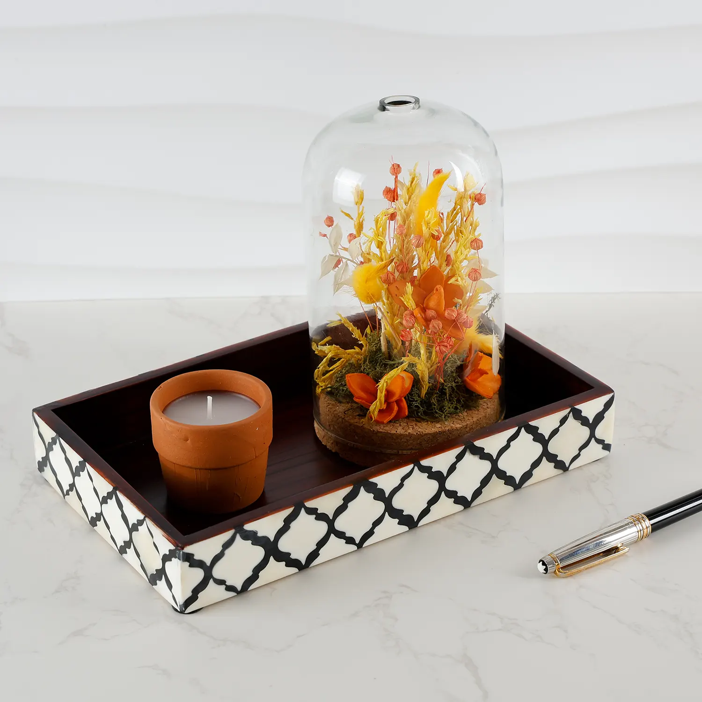Moroccan Bone Inlay Vanity Decorative Bathroom Tray 10x6